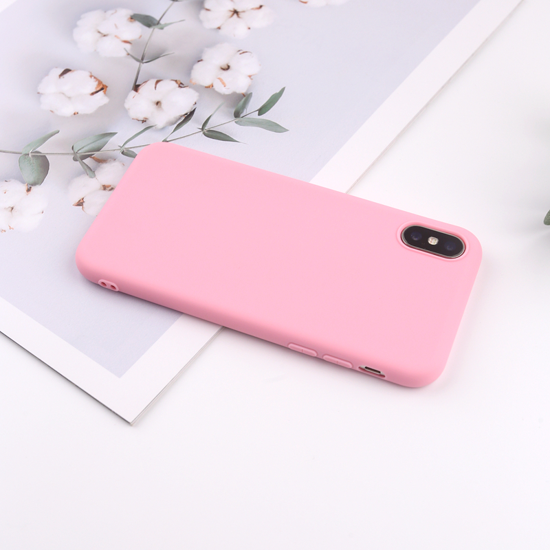 Ốp silicone dẻo màu hồng cho Apple IPhone 12 5 5G 6 6splus 7 8plus X Xs Xr Xsmax 11 11Promax 12 12Promax