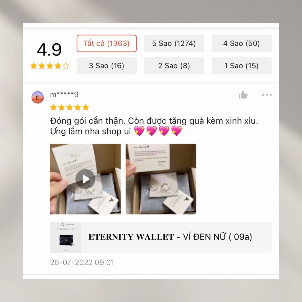 Ví nữ nhỏ gọn gấp 3 12.5 x 10cm, Ví cầm tay nữ AMOR NANCY, Bóp tiền đựng thẻ 7 ngăn