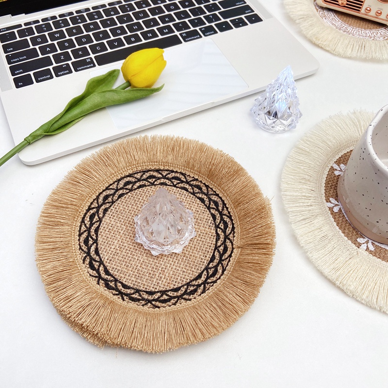 Miếng Lót Ly Bằng Vải Dệt Tay Phong Cách Bắc Âu Sang Trọng