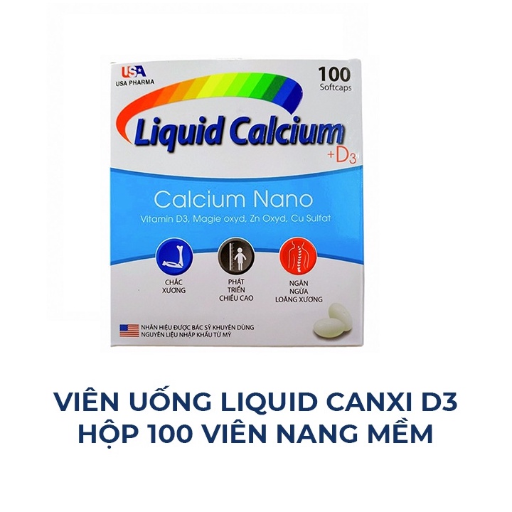 Viên uống LIQUID CALCIUM NANO bổ sung canxi, vitamin và các khoáng chất cần thiết – Hộp 100 viên