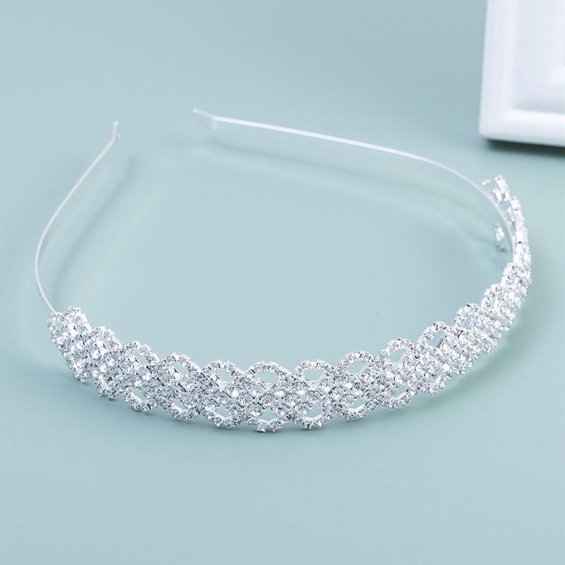 Băng Đô Cài Tóc Dạng Nén Đính Đá Phong Cách Nhật Hàn Tinh Tế Cho Cô Dâu