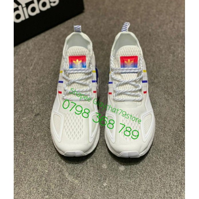Giày Adidas ZX 2K Boost White/Blue  Men/Women