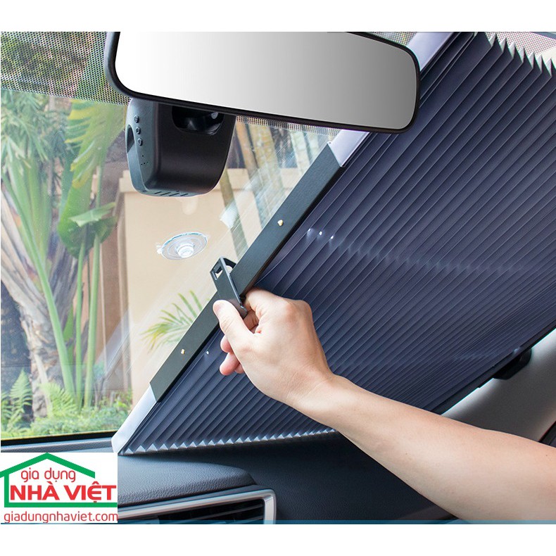 Rèm chắn nắng kính lái ô tô tráng nhôm cách nhiệt xếp gọn tiện lợi