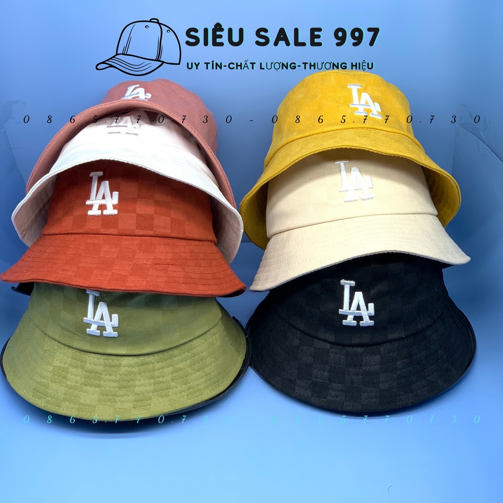 MŨ BUCKET CỤP L-A NHIỀU MÀU HỌA TIẾT CARO THỜI TRANG NAM NỮ PHONG CÁCH HÀN QUỐC