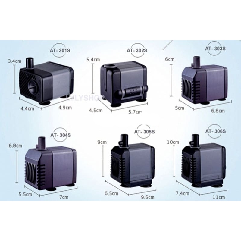 Máy bơm nước mini, Máy bơm nước cho bể cá Atman AT306 công suất lớn, chạy êm máy khỏe thế hệ mới - BH đổi trả 7 NGÀY