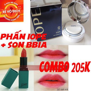 sock (COMBO) phấn nước iope + sonbbia màu 10 đỏ hồng rẻ vô địch