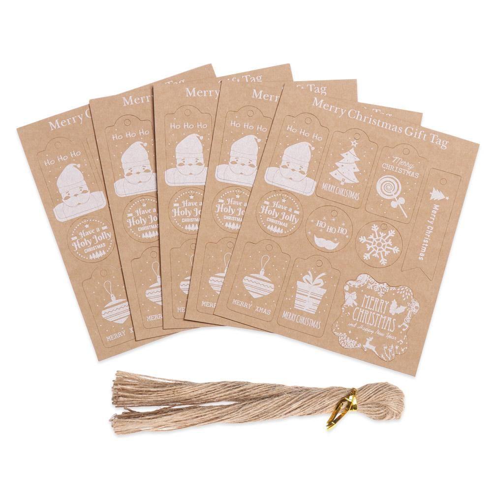 Set 50 Thẻ Giấy Kraft Cổ Điển Trang Trí Quà Cưới DIY