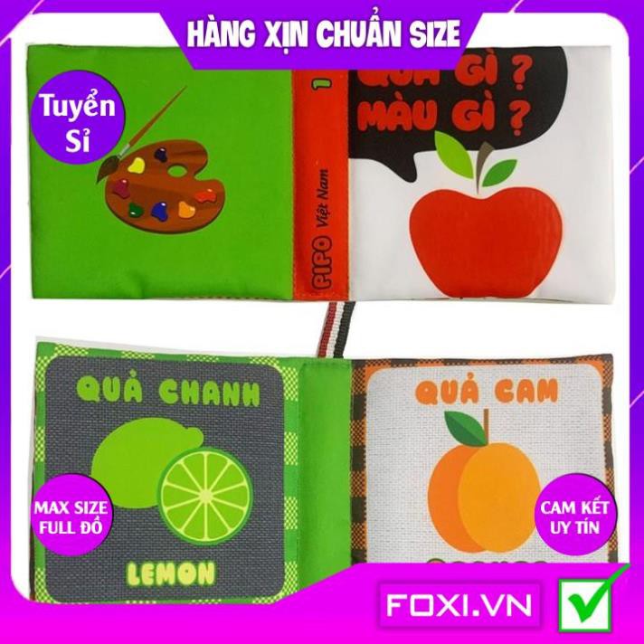 ComBo 6 Sách Vải Song ngữ Giáo dục mầm non giúp bé Kích thích thị giác-xúc giác-thính giác-Phátra tiếng sột soạt vui tai