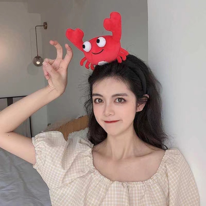 Băng Đô Cài Tóc Hình Con Cua Hoạt Hình Nhồi Bông Không Trượt Sáng Tạo Dễ Thương Cho Nữ