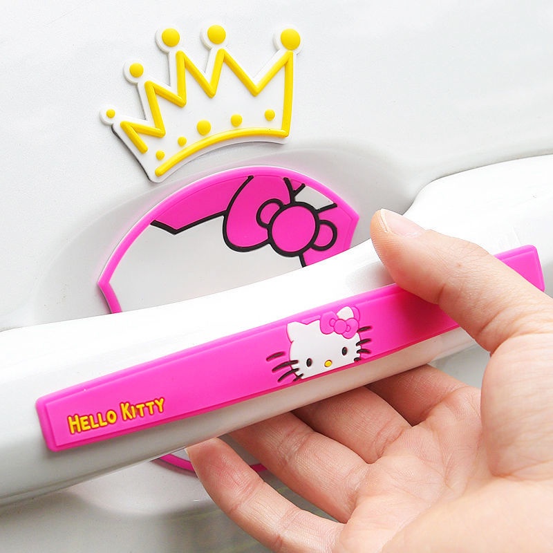 Miếng Dán Tay Nắm Cửa Xe Hơi Chống Trầy Xước Họa Tiết Hoạt Hình Dễ Thương