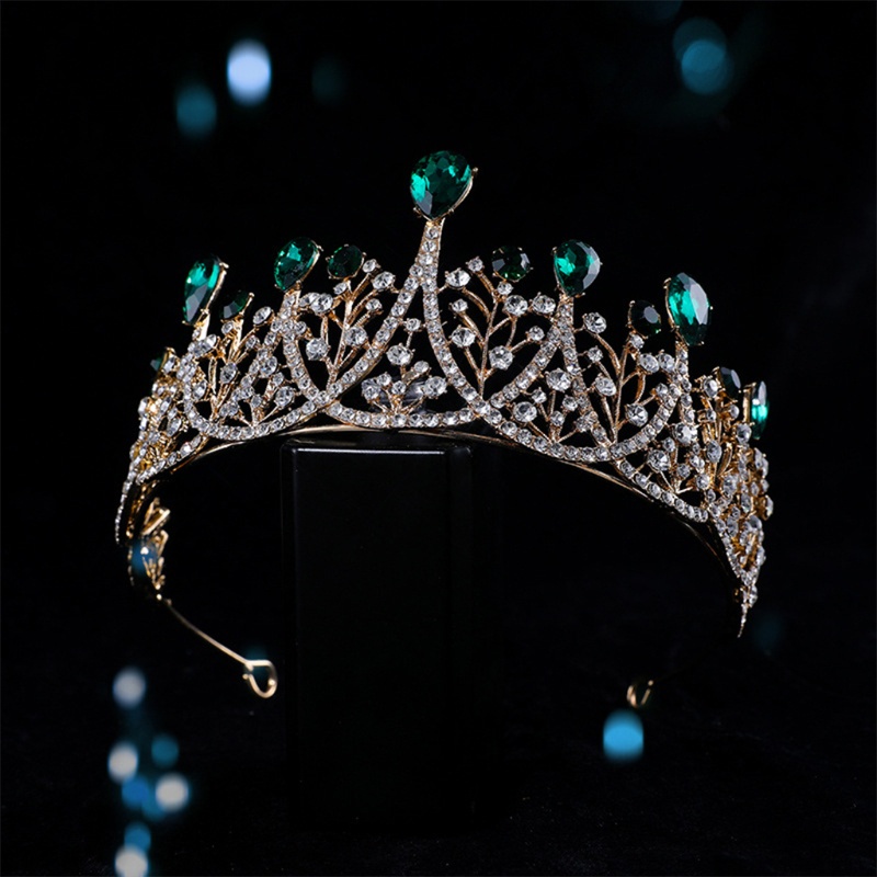 Cài Tóc Hình Vương Miện Đính Đá Phong Cách Vintage Dành Cho Cô Dâu