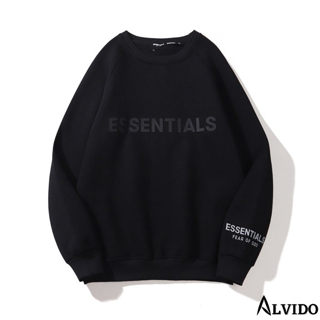 ÁO NỈ HOODIE ESSENTIALS ÁO SWEATER IN CAO SU NỔI, ÁO NỈ BÔNG UNISEX NAM NỮ