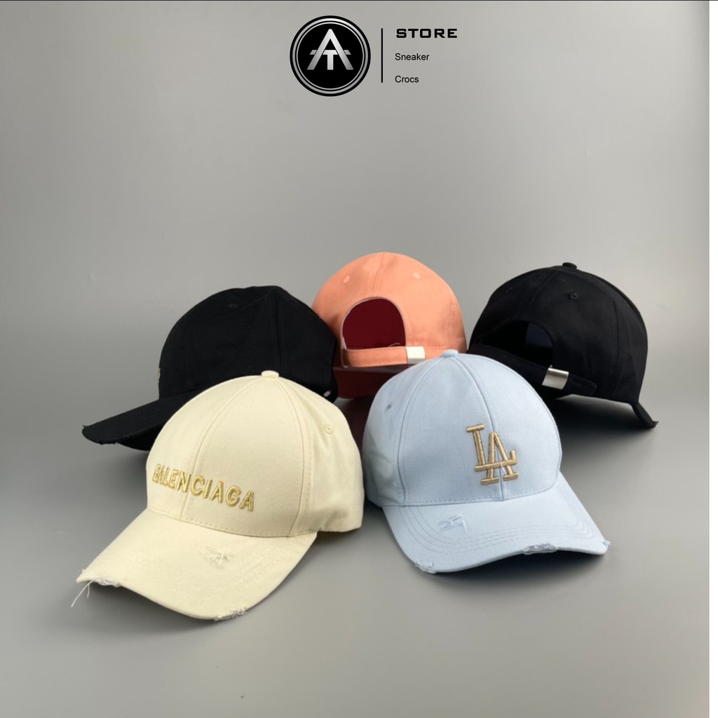 Mũ lưỡi trai rách thêu chữ form unisex