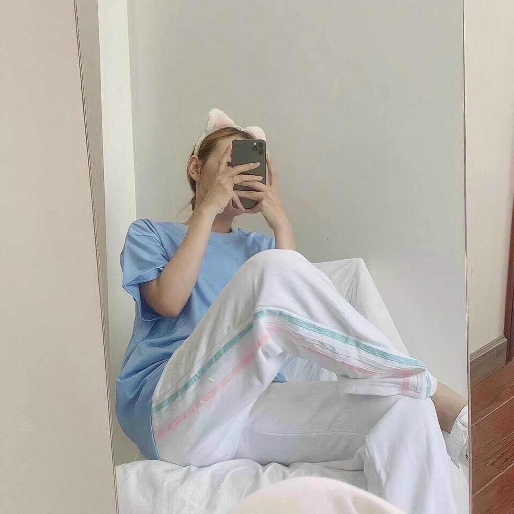 Quần dài ống rộng sọc cầu vồng thể thao nam nữ unisex chất cotton mát mịn | BigBuy360 - bigbuy360.vn