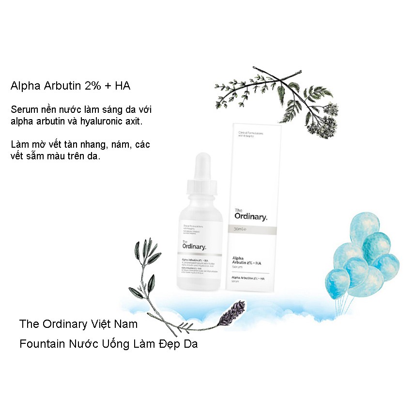 The Ordinary - Alpha Arbutin 2% + HA serum làm mờ nám, tàn nhang, thâm mụn