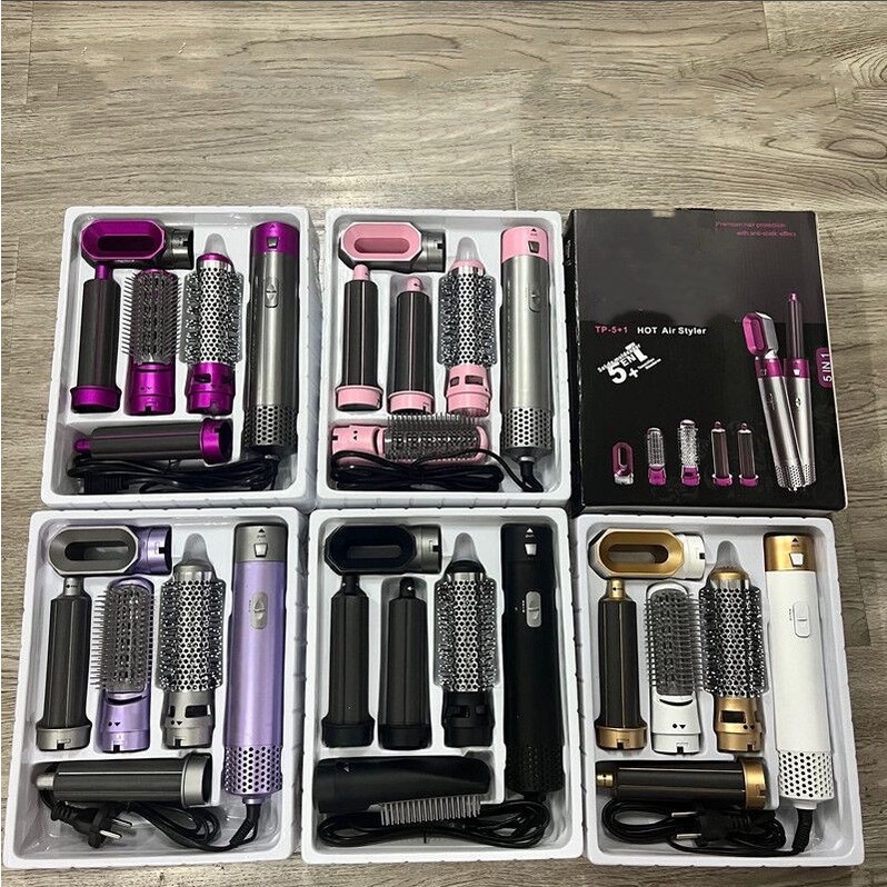 Máy làm tóc 5 in 1 uốn tự động xoay xoăn phồng sấy tạo kiểu đa năng mini 3 mức nhiệt hàn quốc hàng chính hãng