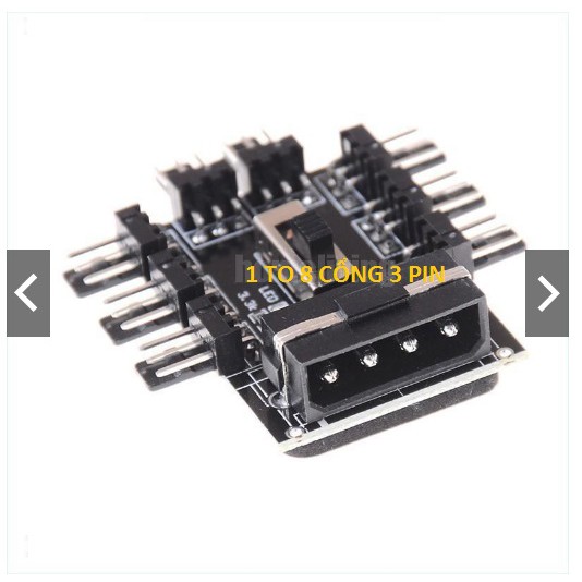 Bo Chia Cổng cắm nguồn ATA thành 8 Cổng 3 Pin cho Fan Quạt tản nhiệt