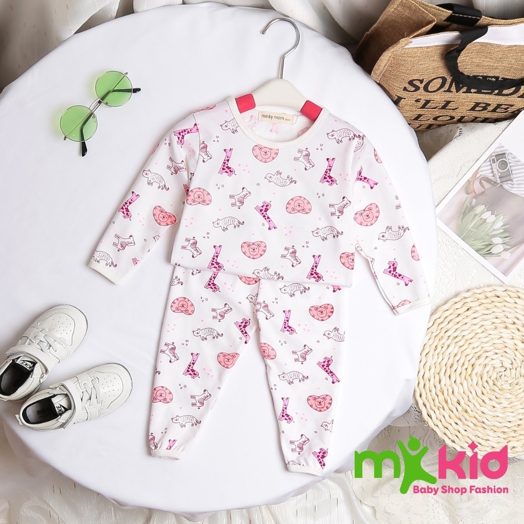 Bộ Thu Đông Cho Bé  Bộ Minky Mom Dài Tay Cho Bé Trai Bé Gái  Chất Cotton Cao Cấp Co Giãn Thấm Hút Mồ Hôi Tốt