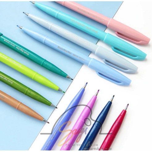 Bút viết thư pháp Pentel Fude Touch Brush Sign Pen tông màu Pastel