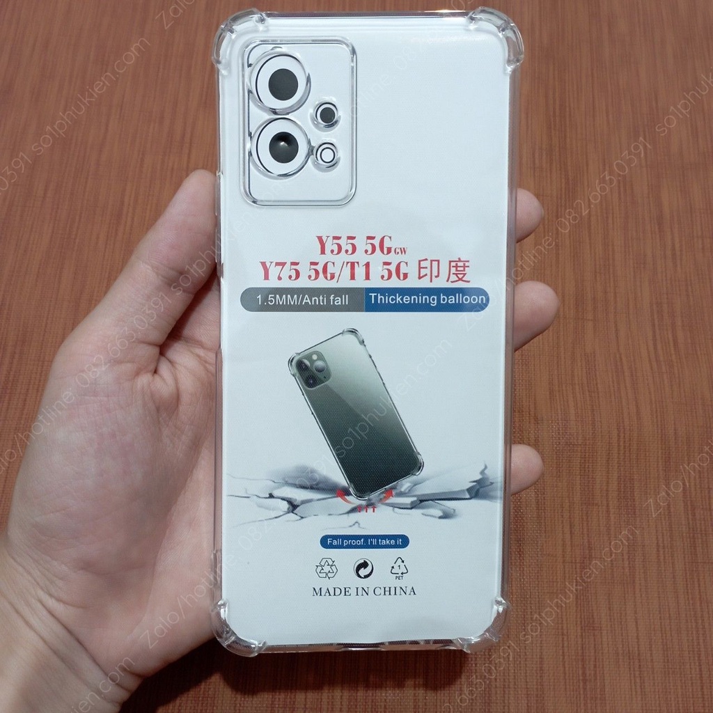 Ốp lưng Vivo Y55 5G / Y75 5G / T1 5G/ Y33S 5G loại dẻo đen TPU và loại dẻo trong chống sốc bảo vệ cam bền đẹp