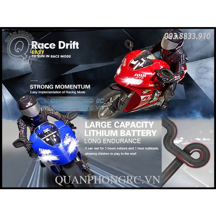 Xe Mô Tô Điều Khiển Tự Cân Bằng 1/16 STUNT MOTORCYCLE 2.4GHz Self-Balancing Motorcycle
