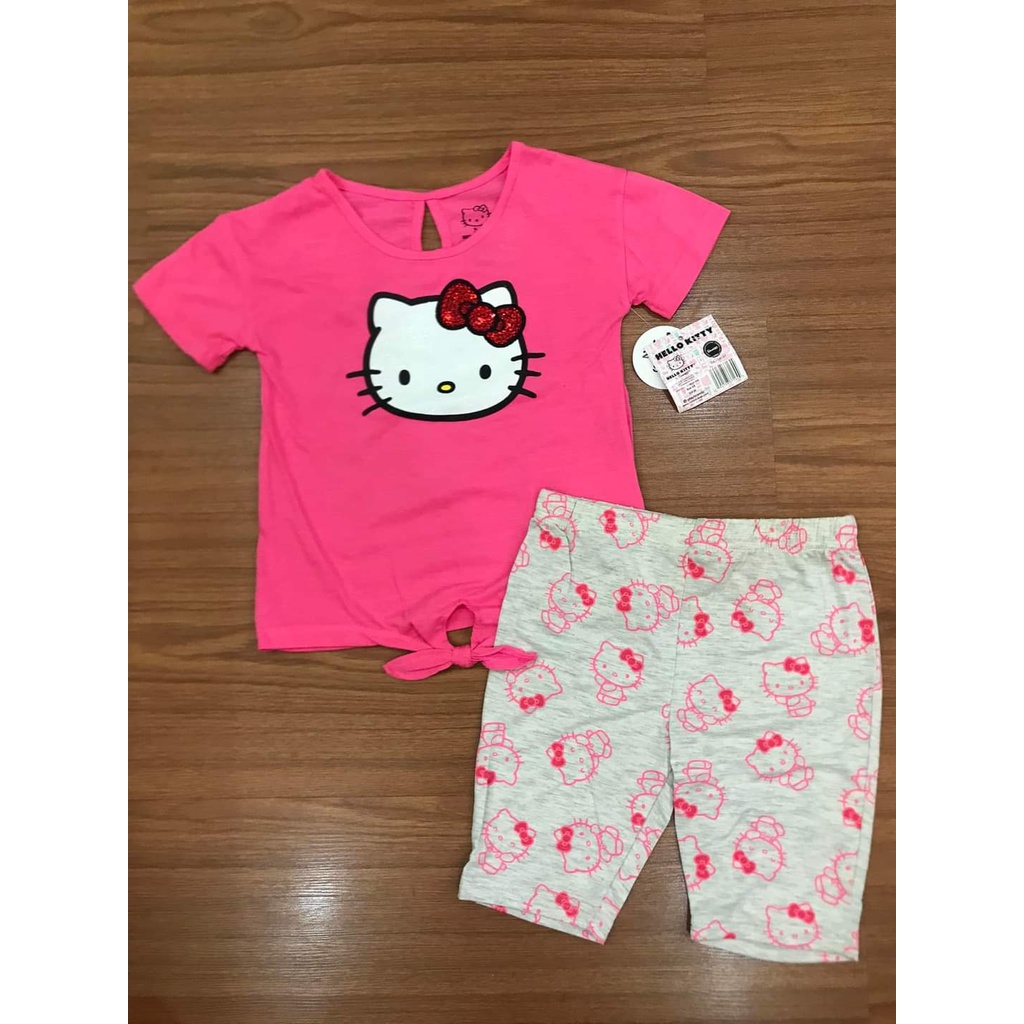 Bộ cộc tay bé gái Hello Kitty chất cotton hàng siêu đẹp size 10-40kg