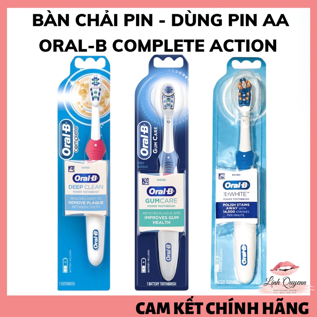 Bàn Chải Pin Oral-B Complete Action Gum Care - Deep Clean - 3D White