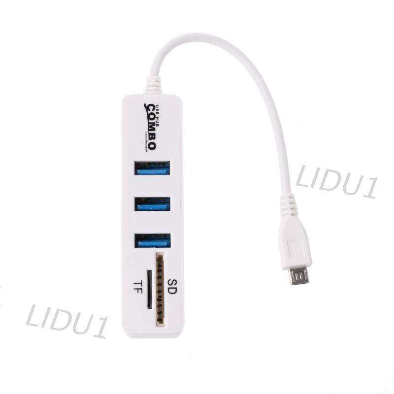 Bộ Chia 3 Cổng Usb 2.0 Hub Micro Usb Otg Sd / Tf