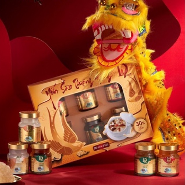 Lốc 6 hủ tổ yến chưng sẵn KHÔNG ĐƯỜNG bổ dưỡng ( 30% yến ) - D7 quà biếu cho người già
