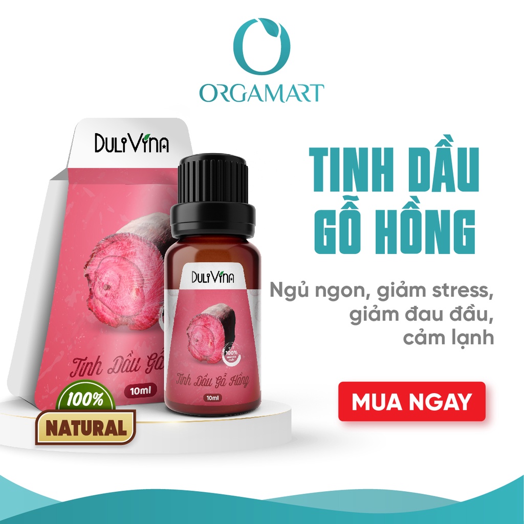 Tinh Dầu Gỗ Hồng Rosewood DuliVina Cao Cấp, Thiên Nhiên Nguyên Chất Giúp Ngủ Ngon, Giảm Stress - Chai 10ml