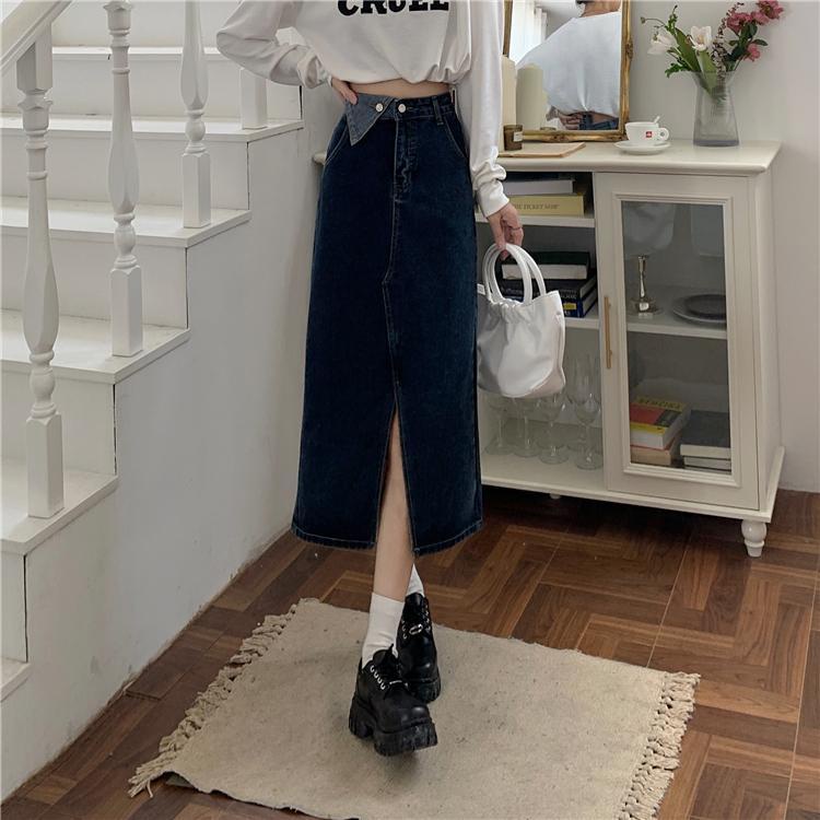 Chân Váy Denim Chữ A Lưng Cao Phong Cách Hàn Quốc Thời Trang Mùa Hè Hàng Mới Dành Cho Bạn Nữ