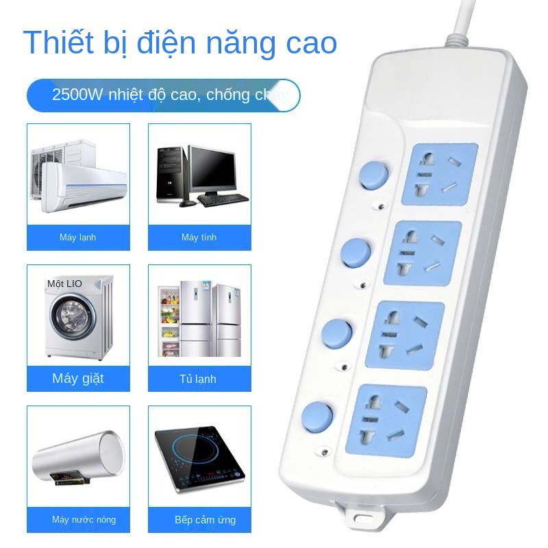 ổ cắm công tắc gia đình đa năng điện dải Bảng dây dài, dây, cắm, không