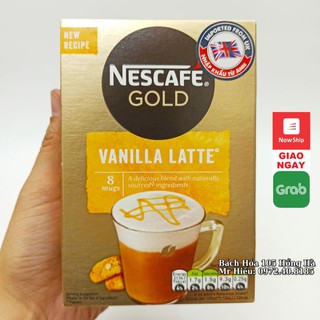 [Hỏa Tốc] Cafe Nescafe Gold vị Vanilla Latte 148g (8 gói)
