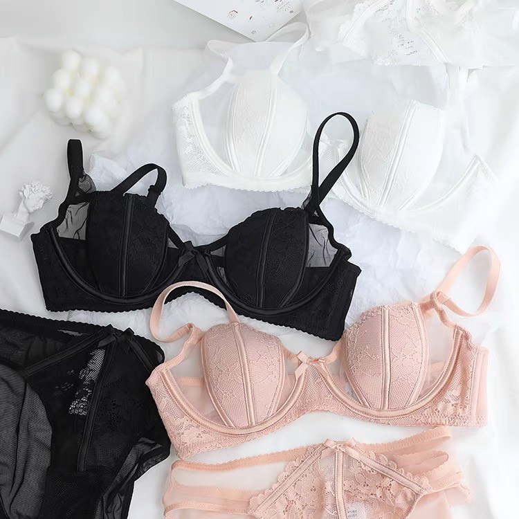 Bộ lót ren không mút, có đệm 0.5cm, có gọng cao cấp. Lót mỏng nhẹ nhàng, thoáng mát dành cho ngực vừa và lớn_019 | BigBuy360 - bigbuy360.vn