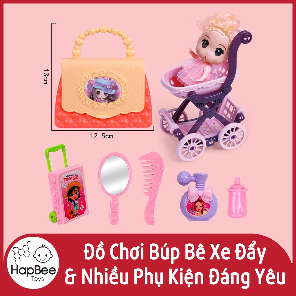 Đồ chơi búp bê xe đẩy và nhiều phụ kiện đáng yêu cho bé  HapBee