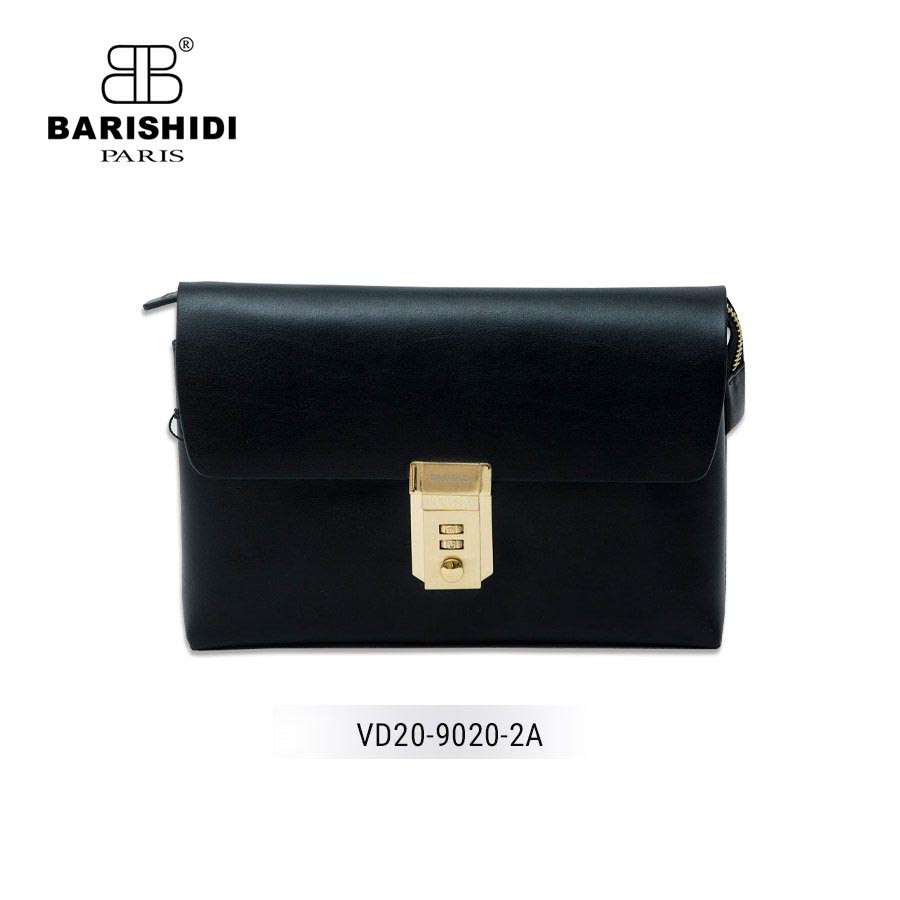 Clutch Cầm Tay Xẻ Đôi Da Tròn Đen - [VD20-9020-2A]