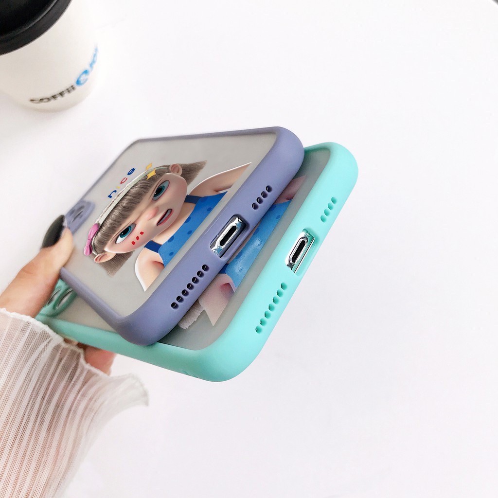 oỐp lưng iphone baby girl, công chúa Nga Masha nhám viền nổi cong 6/6s/6plus/7/8/7plus/8plus/X/Xs/Xsmax/11/11promax/xr