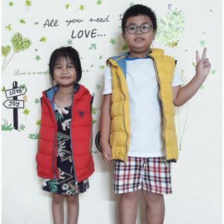 Size cho bé 15 kg - 50 kg. Áo khoác phao gile siêu mềm xịn có mũ