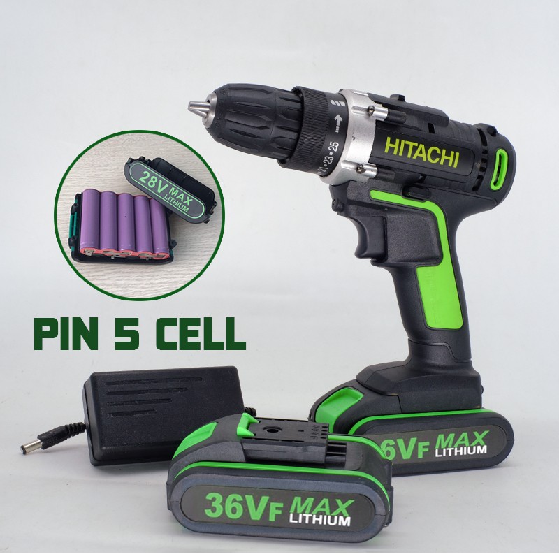 Máy Khoan Bắt Vít Hitachi 36v - Máy Khoan Dùng Pin Hitachi 36v Xanh