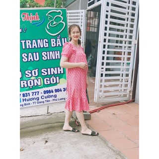 Đầm bầu lụa giấy siêu nhẹ siêu mát