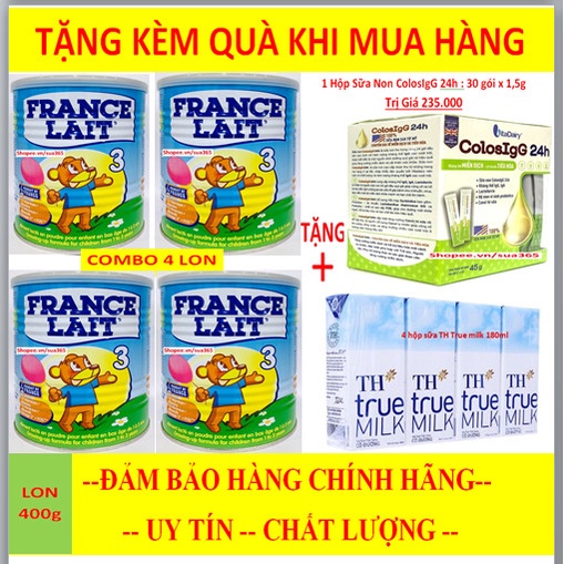 Combo 4 Lon Sữa France Lait 3_400g + ( Kèm Quà Tặng )