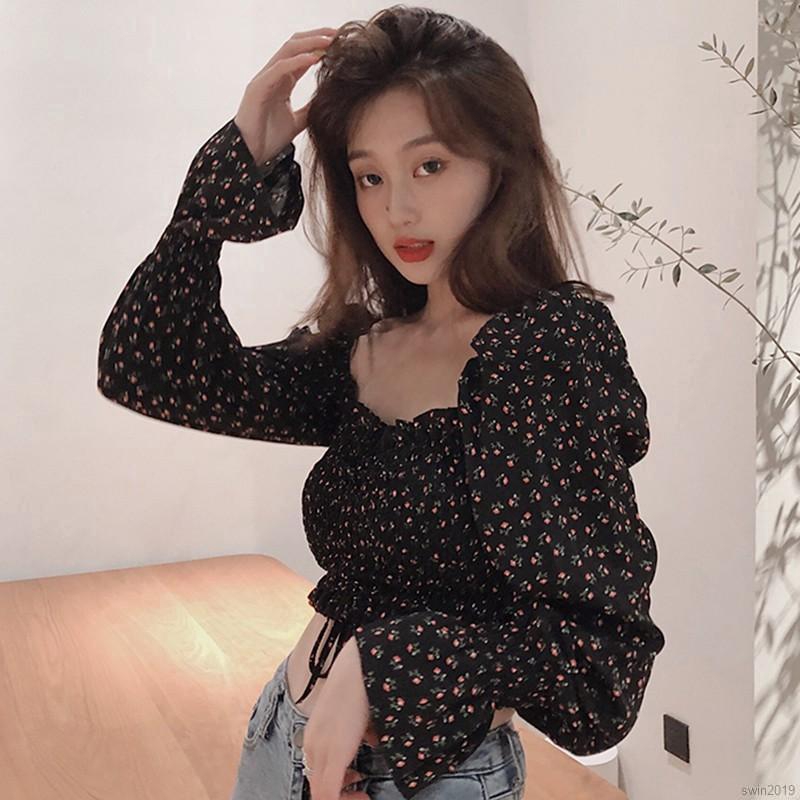Áo Hoa Nhí Tay Loe Phồng Thiết Kế Thắt Dây Thời Trang | BigBuy360 - bigbuy360.vn