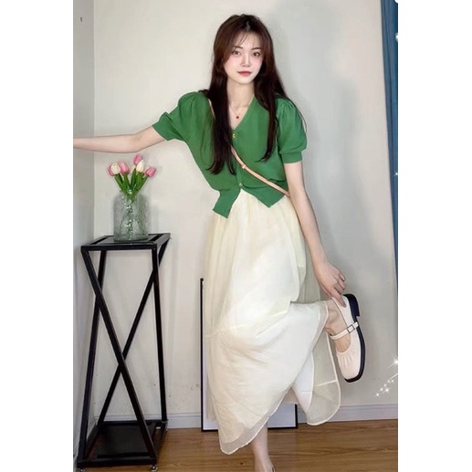 Set Áo Váy Phong Cách Hong Kong Mùa Hè Cho Nữ