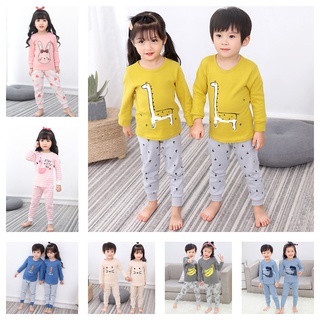 Set đồ ngủ YAOEENH áo và quần cotton họa tiết hoạt hình đáng yêu dành cho trẻ em
