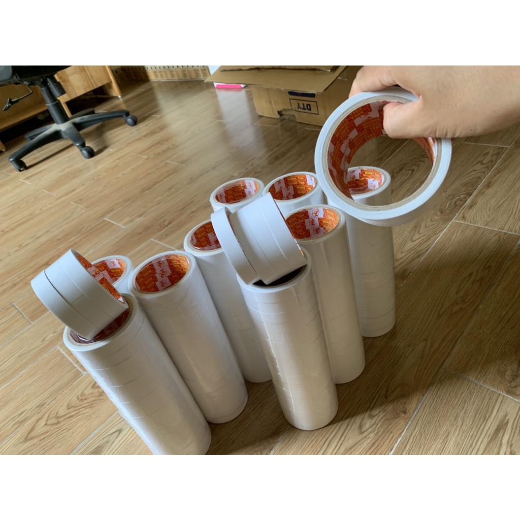 Băng dính hai mặt siêu dính  chịu nhiệt dùng dán thảm, xốp cách nhiệt khổ 2cm x 10m