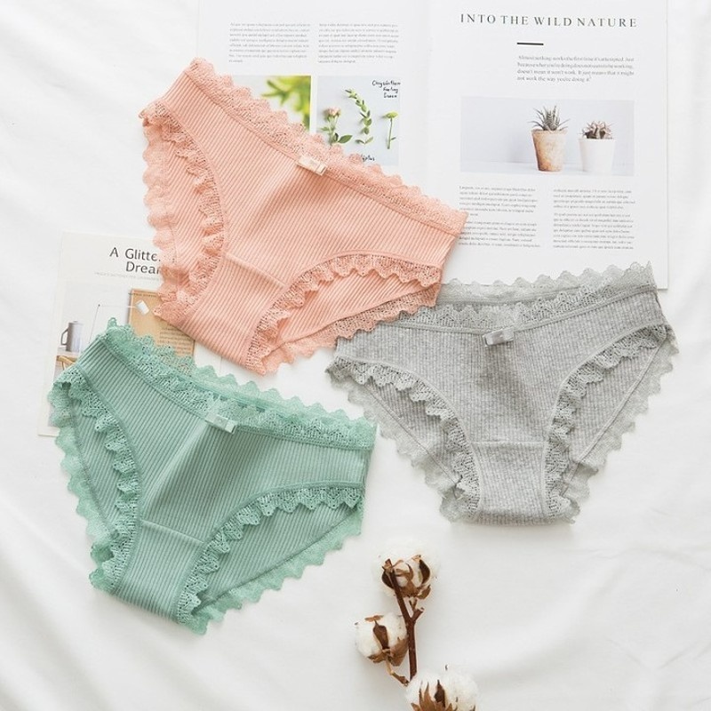 Quần Lót Cotton Không Đường May Đính Nơ Dễ Thương Cho Nữ