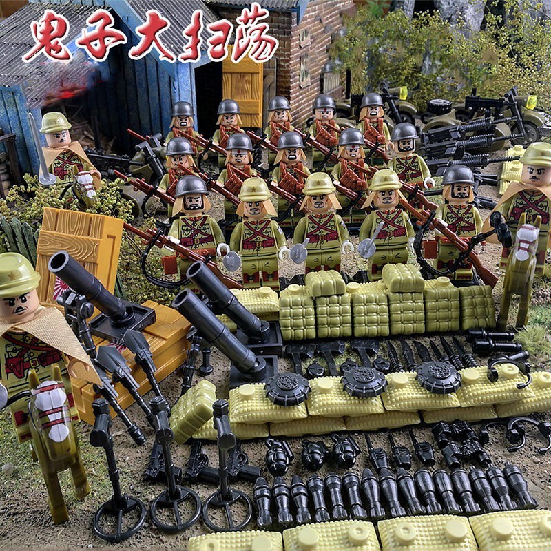Bộ Đồ Chơi  Xếp Hình  Cho Bé Các khối xây dựng lắp ráp mini quân đội chiến đấu minifigure đồ chơi