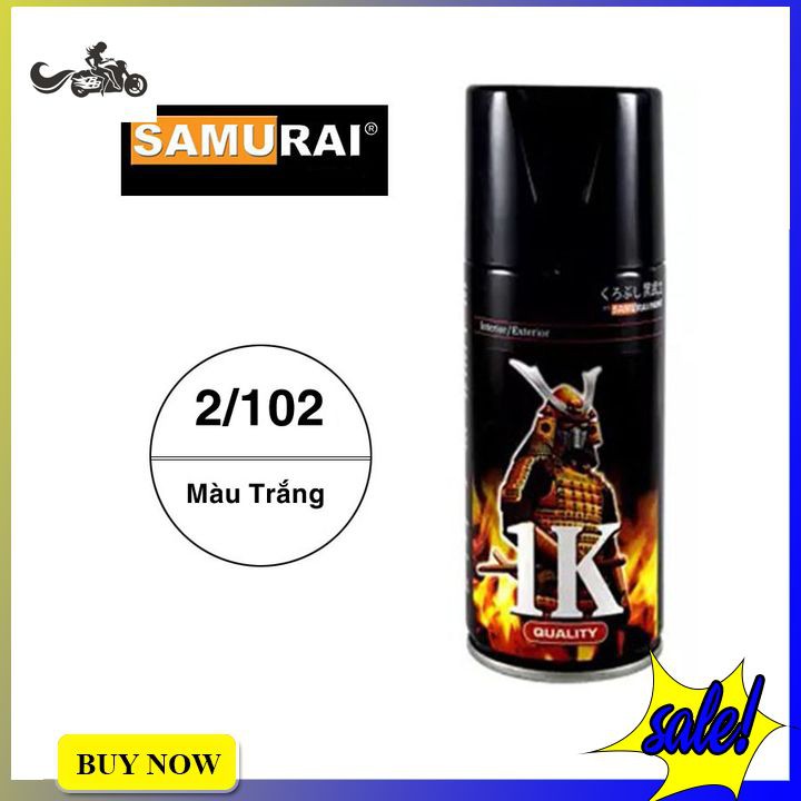 Sơn Samurai Màu Trắng Mã 102 (chai 400ML) dạng xịt tiện lợi