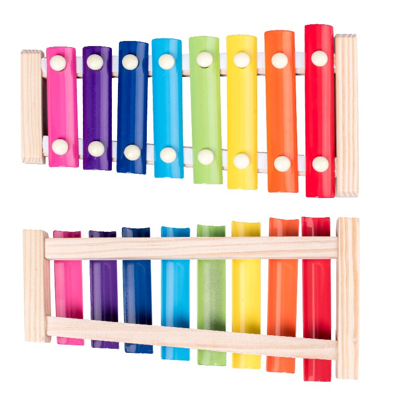 Combo 3 món: 1 Đàn gỗ Xylophone 8 thanh ( Thường); 1 Sâu gỗ uốn dẻo;  1 Tháp xếp cầu vồng