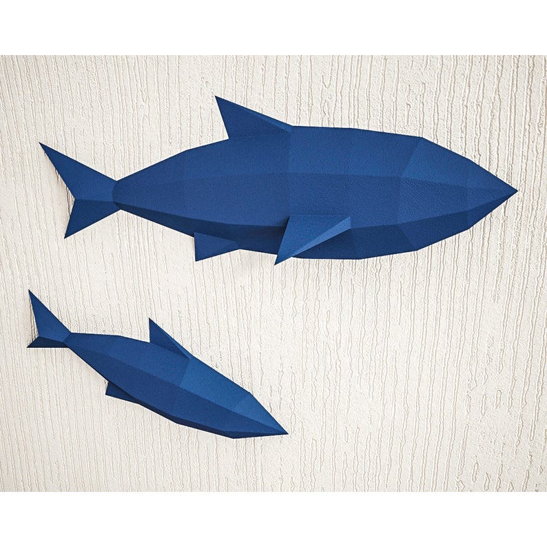 Bộ kit Mô hình giấy 3D  Đàn cá trang trí nhà cửa, shop thời trang